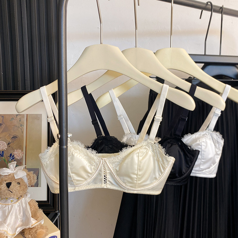 ชุดชั้นในลูกไม้สุภาพสตรีฤดูร้อนฝรั่งเศสเต้านมขนาดเล็ก Push-Up Bra