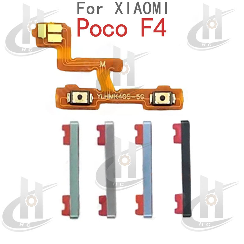 สําหรับ Xiaomi Poco F4 ปรับระดับเสียงปุ่มด้านข้าง Flex Cable Keys ปุ่มปิดระดับเสียงขึ้นและลงปุ่มด้านข้างอะไหล่ทดแทน
