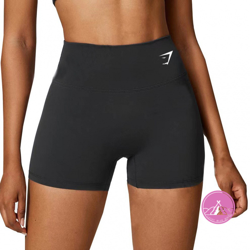กางเกงขาสั้นโยคะเปลือยยืดหยุ่นสูงระบายอากาศความชื้นไส้ตะเกียงฉลามเอวสูงสะโพกออกกําลังกายกางเกงขาสั้นผู้หญิง