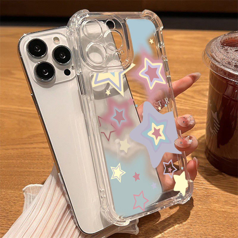 นิ่มกันกระแทกเคสโทรศัพท์ เคสสำหรับ เคส iphone 11 เคสไอโฟน 13 14 15 12 XR 7 8 6 Plus X XS 15 Pro MAXดาวจังหวะสี