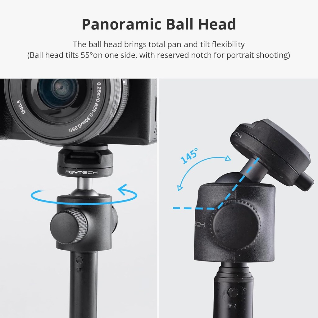 Pgytech CapLock กล้องแอคชั่นแคมเมราเสาขยายขาตั้งกล้องสําหรับ DJI OSMO Action 5Pro/4/3Gopro 13/12/11Insta360