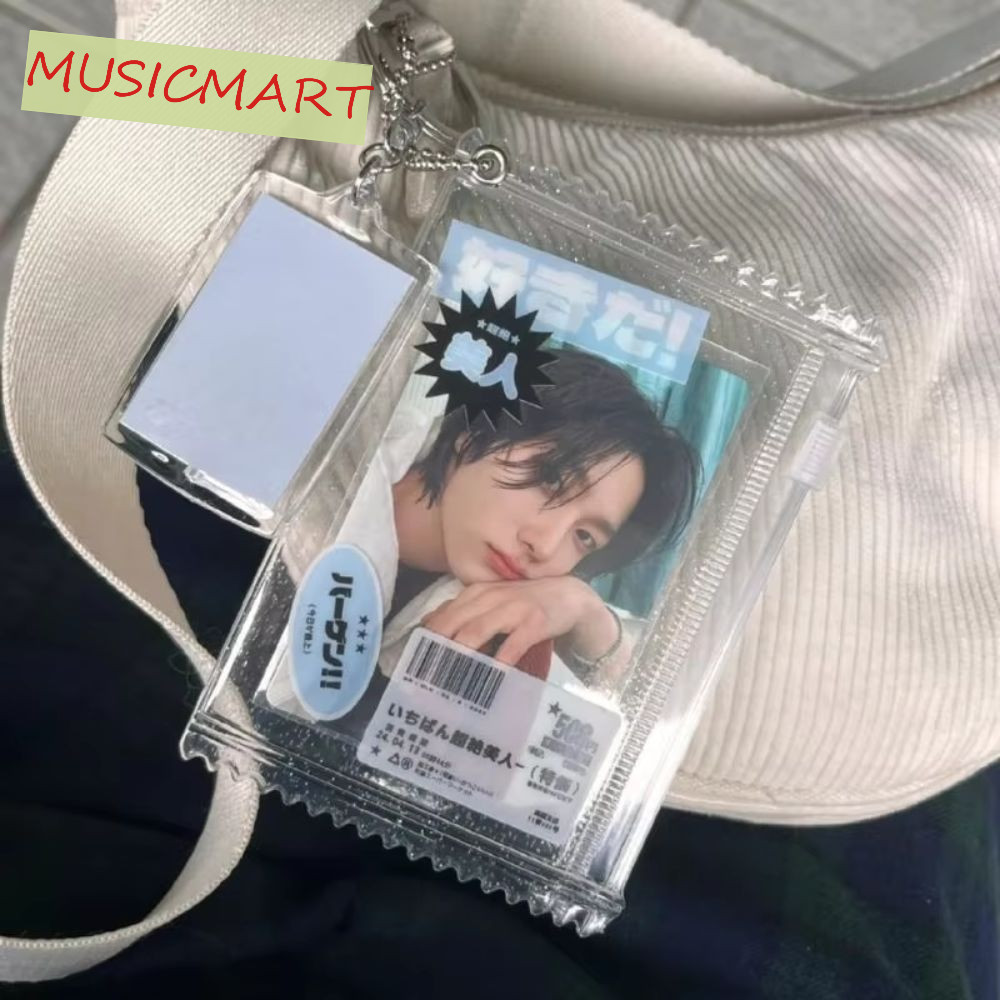 Musicmart ถุงขนมเงาใส,ฝาครอบป้องกันโปร่งใสถุงขนมการ์ดแขน,ฟิล์มการ์ดเกมป้องกันน่ารักสร้างสรรค์ อิน ถุงขนมผู้ถือบัตรการ์ด