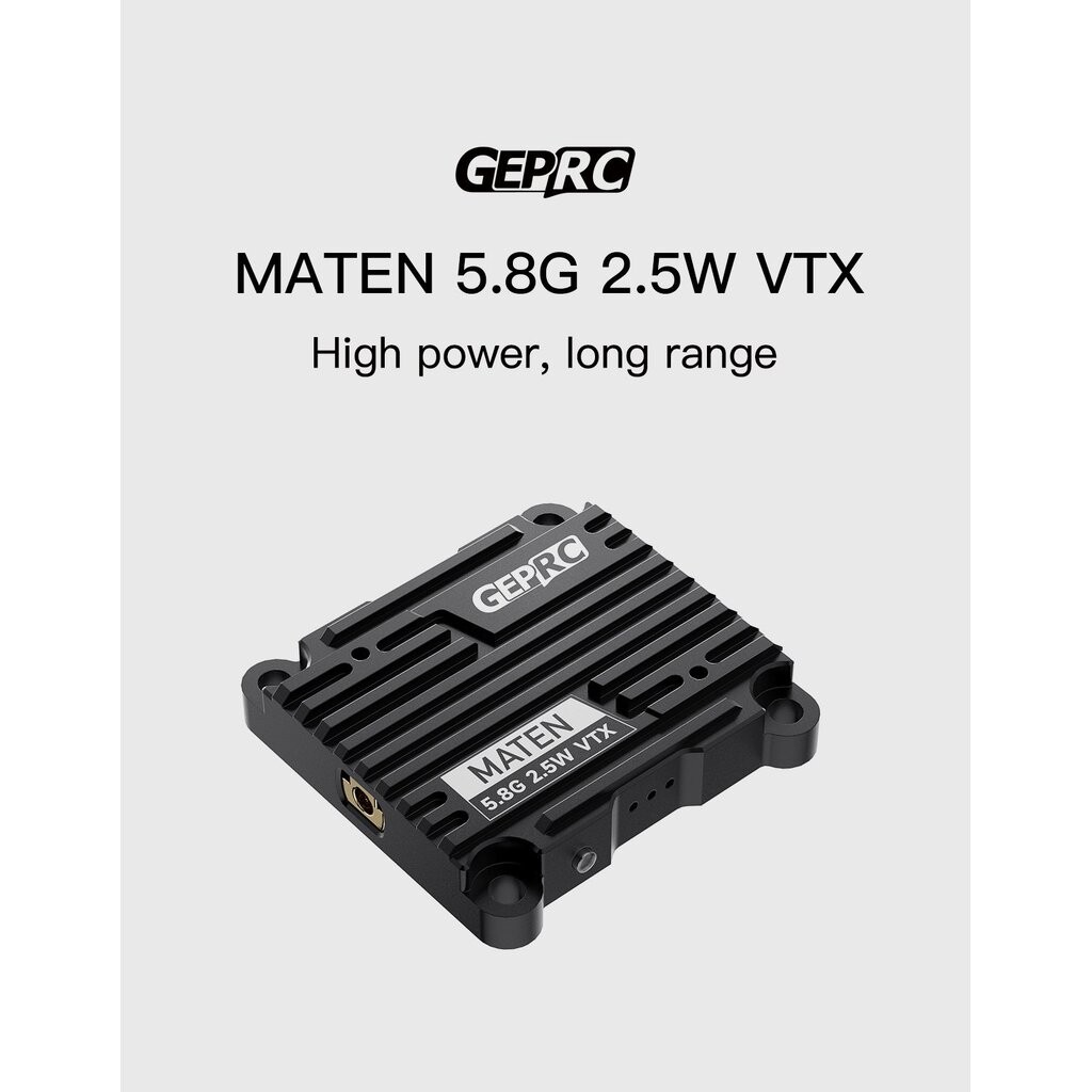 GEPRC MATEN VTX 5.8GHz 2.5W | 72CH | Tramp | 7–36V | BEC 5V | รองรับ 30.5x30.5 และ 20x20mm อุปกรณ์โด