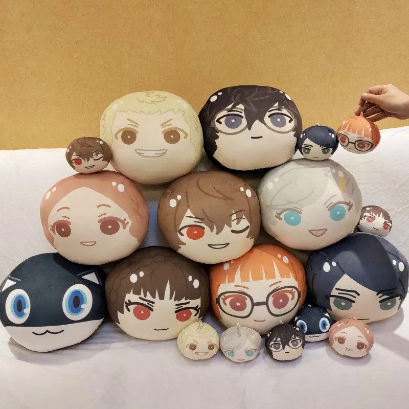 Anime Persona 5 Amamiya Ren Makoto Niijima Akechi Goro Figure Plush Pillow Kawaii Cosplay Cotton Dol