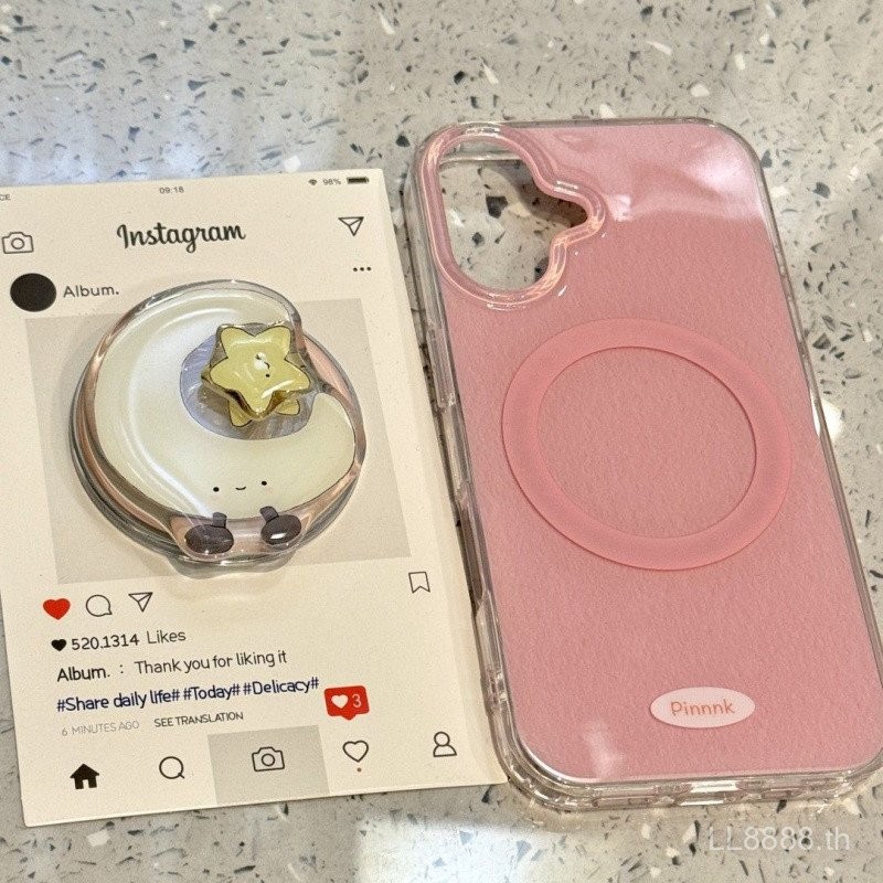 เคสโทรศัพท์สำหรับ iPhone พรีเมี่ยมนุ่มสาวจีบสีชมพูดูดแม่เหล็ก16/15Promax/14รุ่นใหม่13/12/11pro เฉพาะกลุ่ม xsmax/XR สร้างสรรค์7/8PLUS เคสป้องกันแบบเต็มรูขนาดใหญ่ dgm3