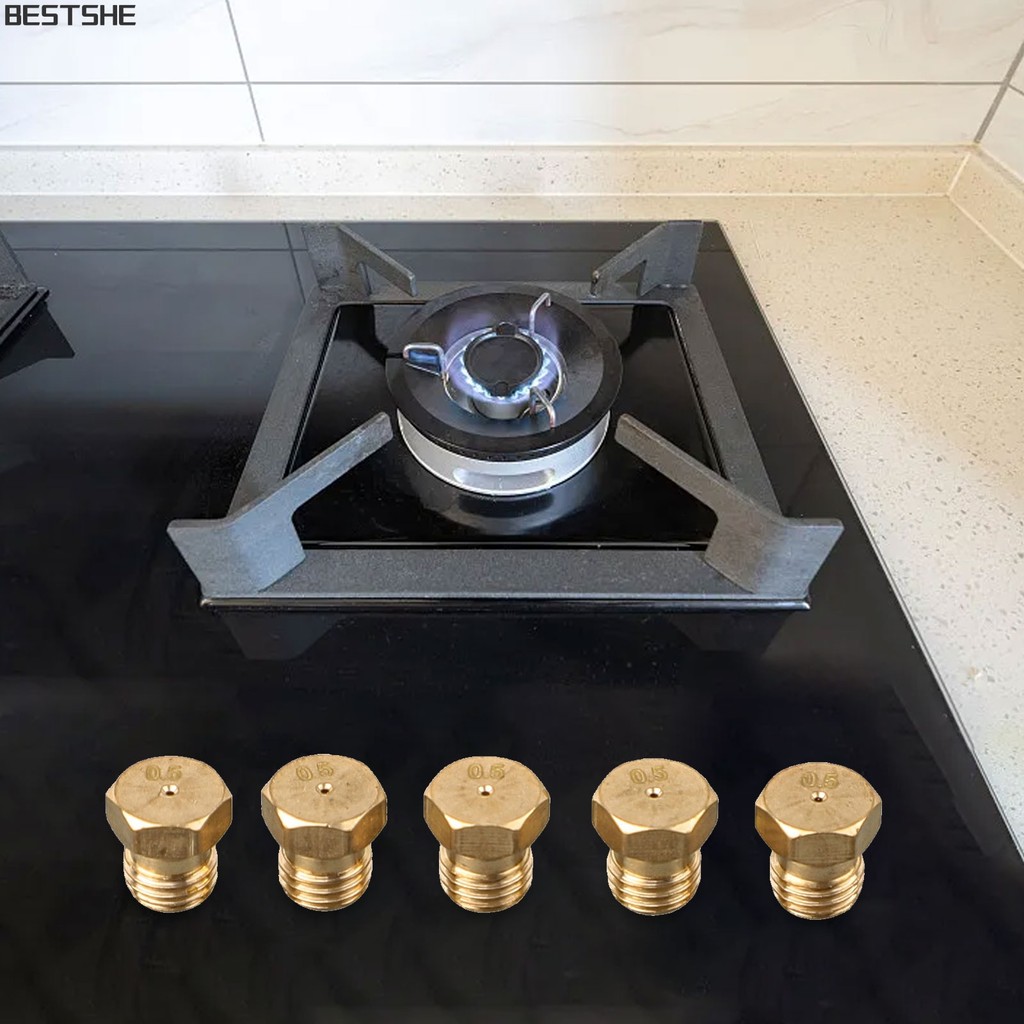 <bestshe> 5 ชิ้นสําหรับ LPG แก๊ส Jet ชุด Burner แก๊ส Hob สําหรับ LPG ชุดแปลงหัวฉีดโพรเพนหัวฉีด
