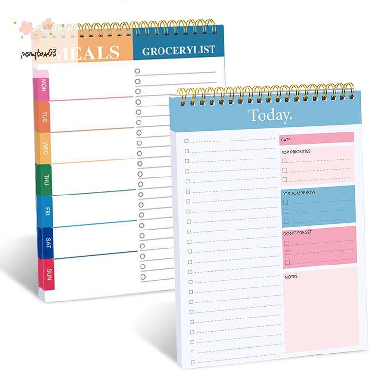 Pengatao03 To Do List Notepad Undated Daily Planner Notebook เครื่องเขียนครูของขวัญไดอารี่ Campus Agenda เครื่องใช้สํานักงาน 50 แผ่นใหม่