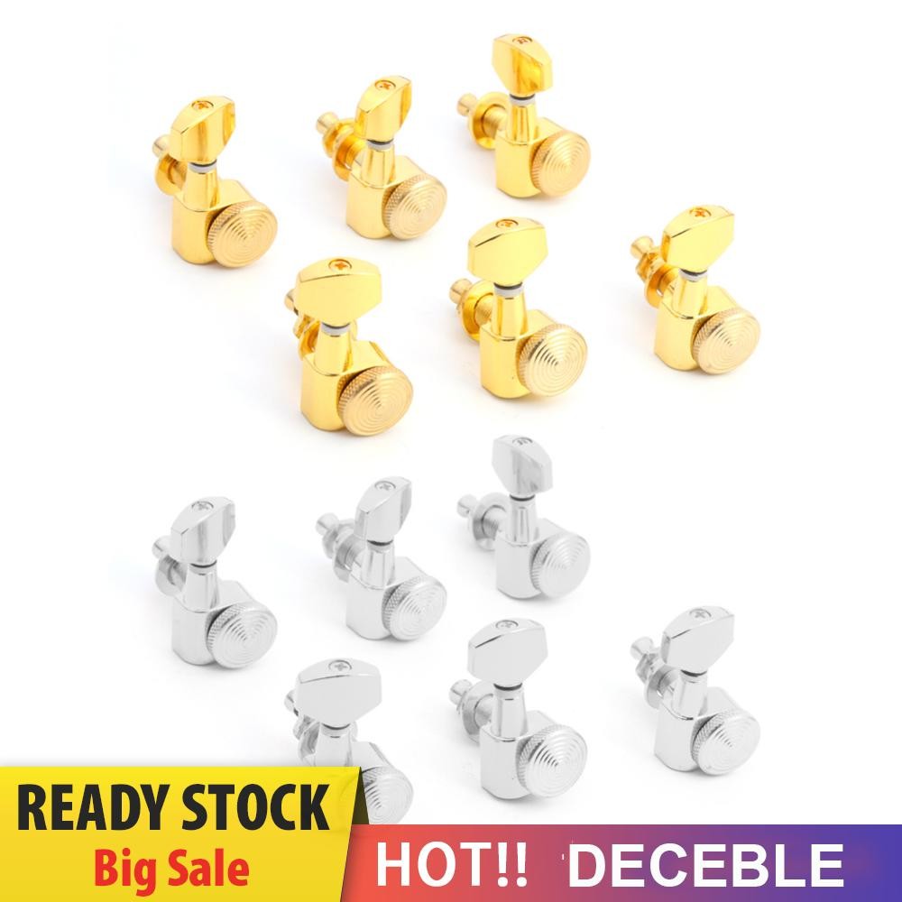 6ร ลูกบิดสายกีต้าร์แบบอินไลน์พร้อมจูนเนอร์หัวสายล็อคสําหรับกีตาร์ไฟฟ้า [ถอดออกได้.ไทย]