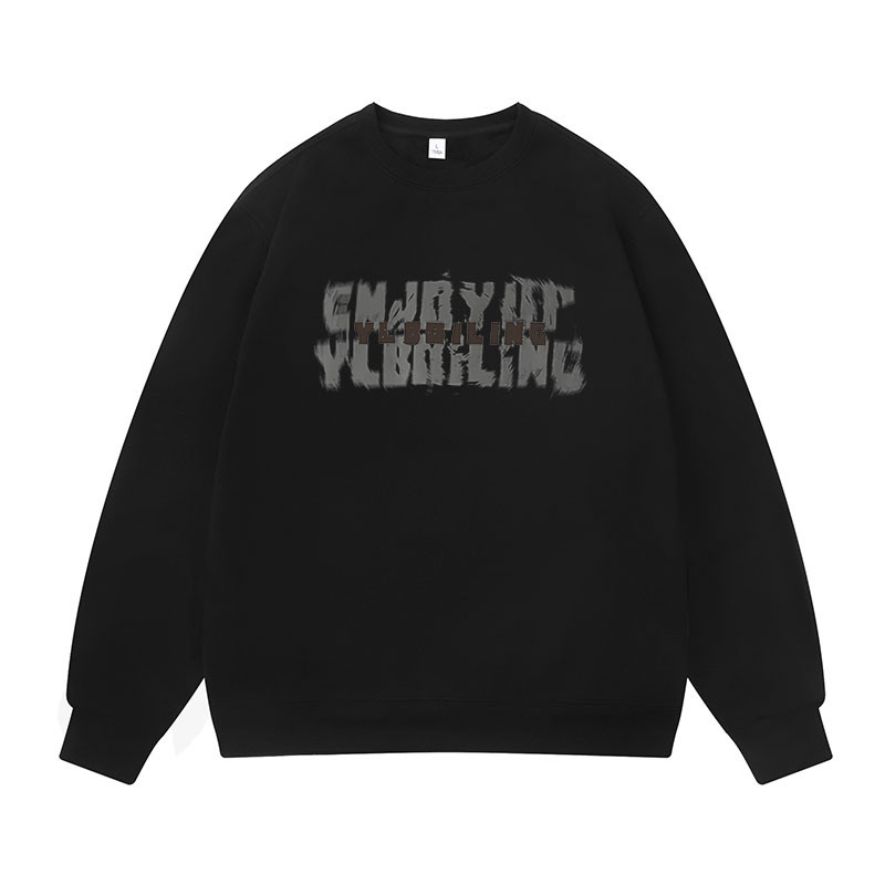 （พร้อมส่งจากกรุงเทพ） เสื้อกันหนาวแขนยาว เสื้อยืดคอกลมพิมพ์ลาย เสื้อเชิ้ตลำลองทรงหลวมใส่สบาย ผู้ชายและผู้หญิง M-XXXL