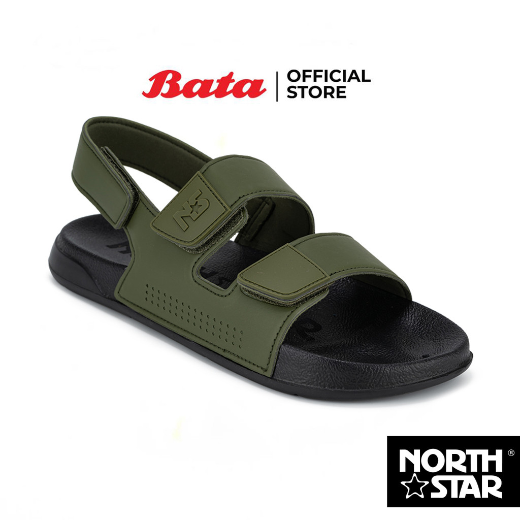 Bata บาจา by North Star รองเท้า่สลิปเปอร์รัดส้น ลำลอง ลุยน้ำ ไม่ลื่น สำหรับผู้ชาย สีมะกอก 8107032 สีดำ 8106032