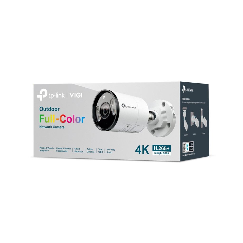 TP-LINK VIGI INSIGHT S385 8MP OUTDOOR FULL COLOR BULLET NETWORK CAMERA กล้องวงจรปิดภายนอก