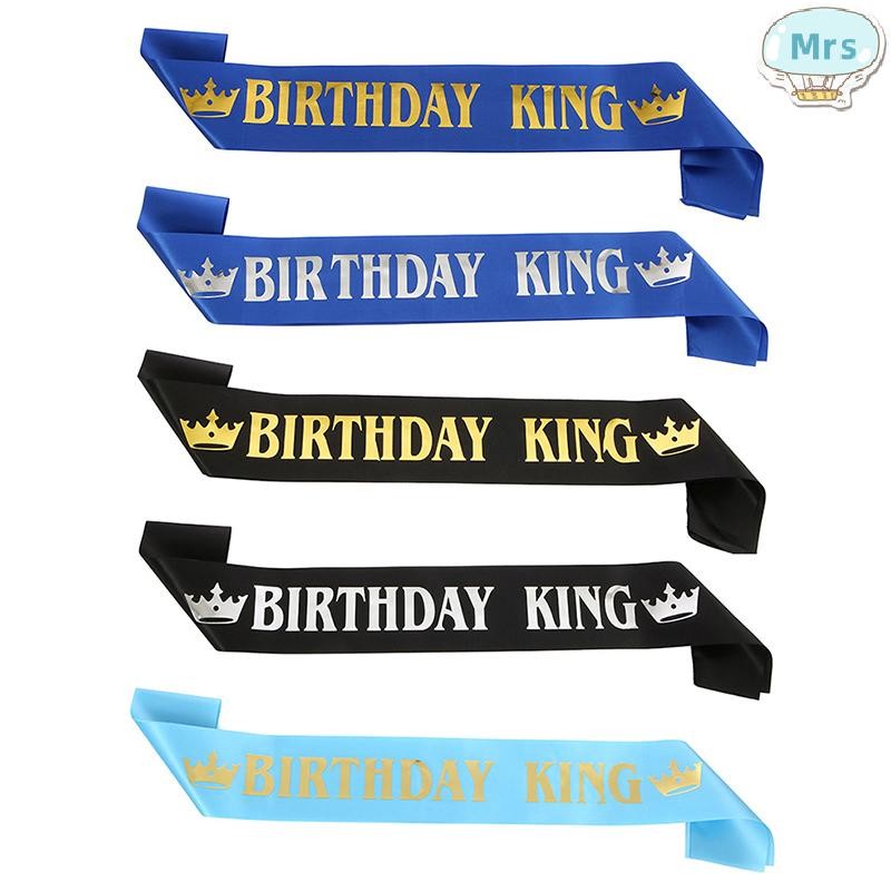 [MR] Birthday King Sash for Men Boy Happy 16th 18th 20th 30th Birthday Party Decor TH