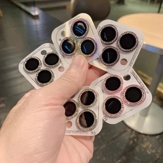 หรูหราแฟลชเพชรฝาครอบเลนส์กล้องสําหรับ For ไอโฟน 16 15 14 13 12 11 Pro Max 7 8 Plus MINI ตัวป้องกันเลนส์กล้อง ด้านหลัง
