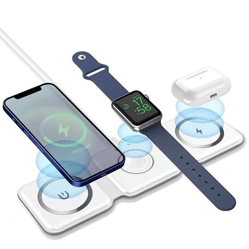 [จัดส่งในกรุงเทพฯ3 in 1 wireless fast charger สําหรับ IPhone 14 13 12 Pro Max Apple Watch AirPods
