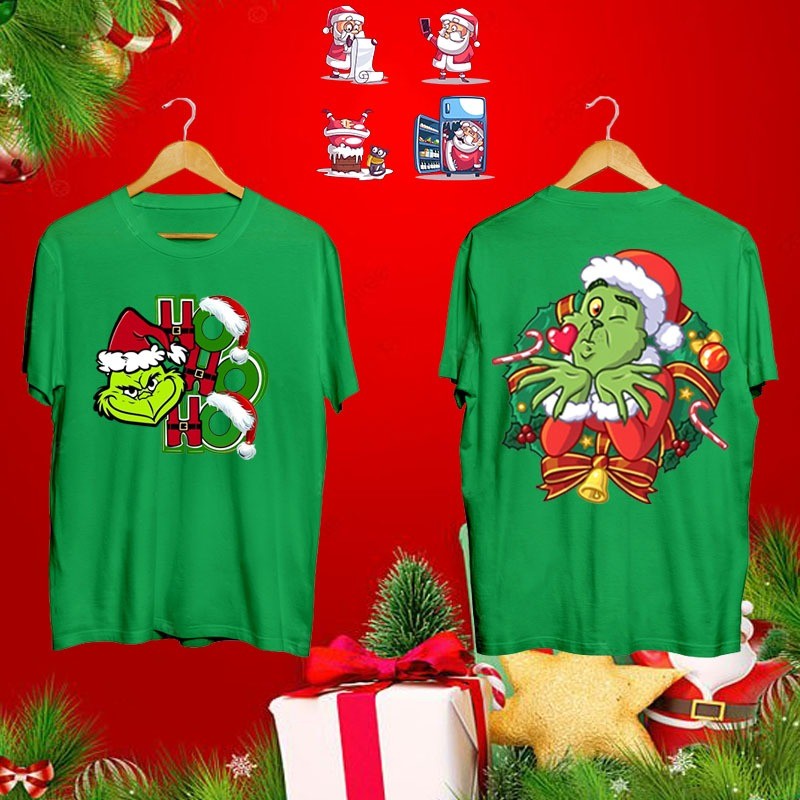 คริสมาสต์สุนทรียศาสตร์น่ารัก Grinch เสื้อยืดตลก Grinch ตา