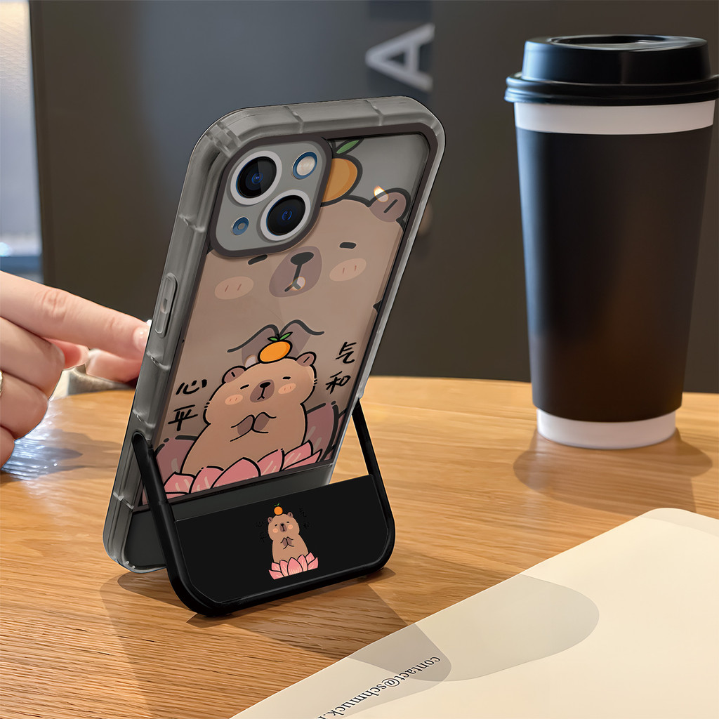 Capybara เคสสําหรับiPhone 16 Pro Max 15 14 XR 13 11 12 Pro Max 8 7 6 6S Plus X Xs Max Se 2020 13 12 11 Anti Drop Bracket