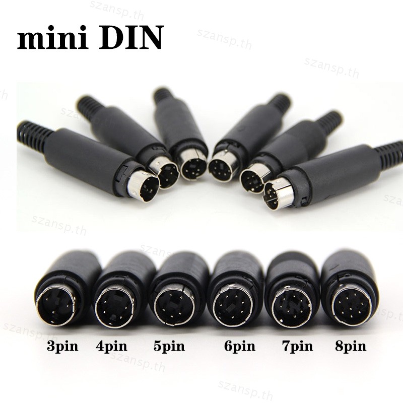 Mini DIN ปลั๊กชาย 3/4/5/6/7/8 PIN แชสซีสาย Mount D Connector ซ็อกเก็ต 3-8Pin ลวดเชื่อม S Terminal Mi