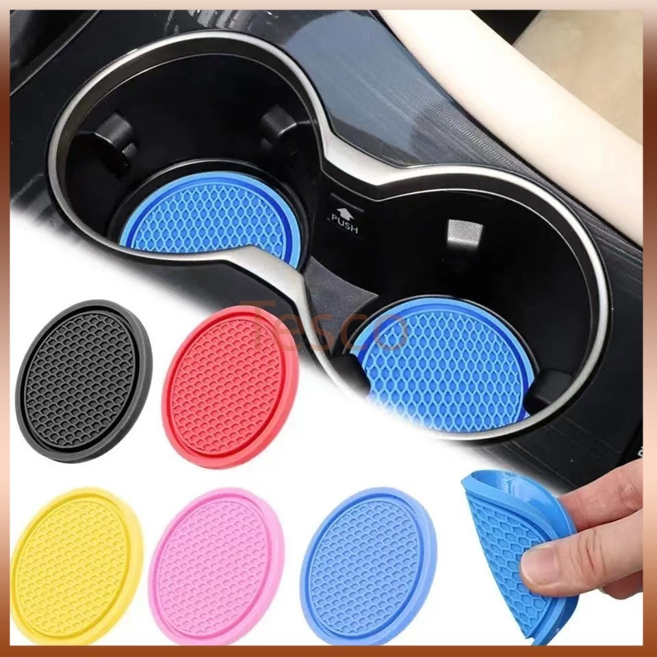 Tesco แผ่นซิลิโคนรองแก้ว กันลื่น กันสึกหรอ สําหรับรถยนต์