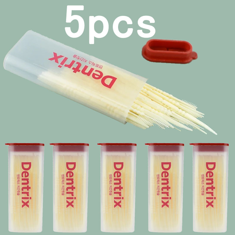 1 กระป๋อง/5 กระป๋อง Double-Headed Flosser ไม้จิ้มฟัน Interdental แปรงทําความสะอาดช่องปาก Gum Hygiene Tooth Care Sticks ทิ้ง