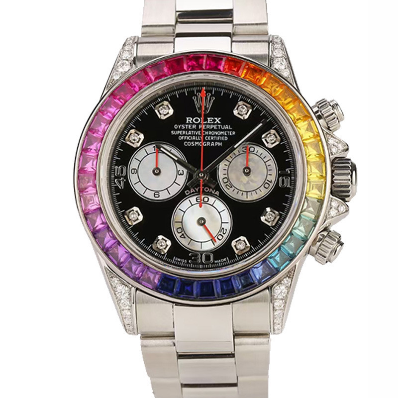 Rolex Rolex Mens Watch Universe Counter Type Daytona Automatic Mechanical Rear Diamond Rainbow Ring