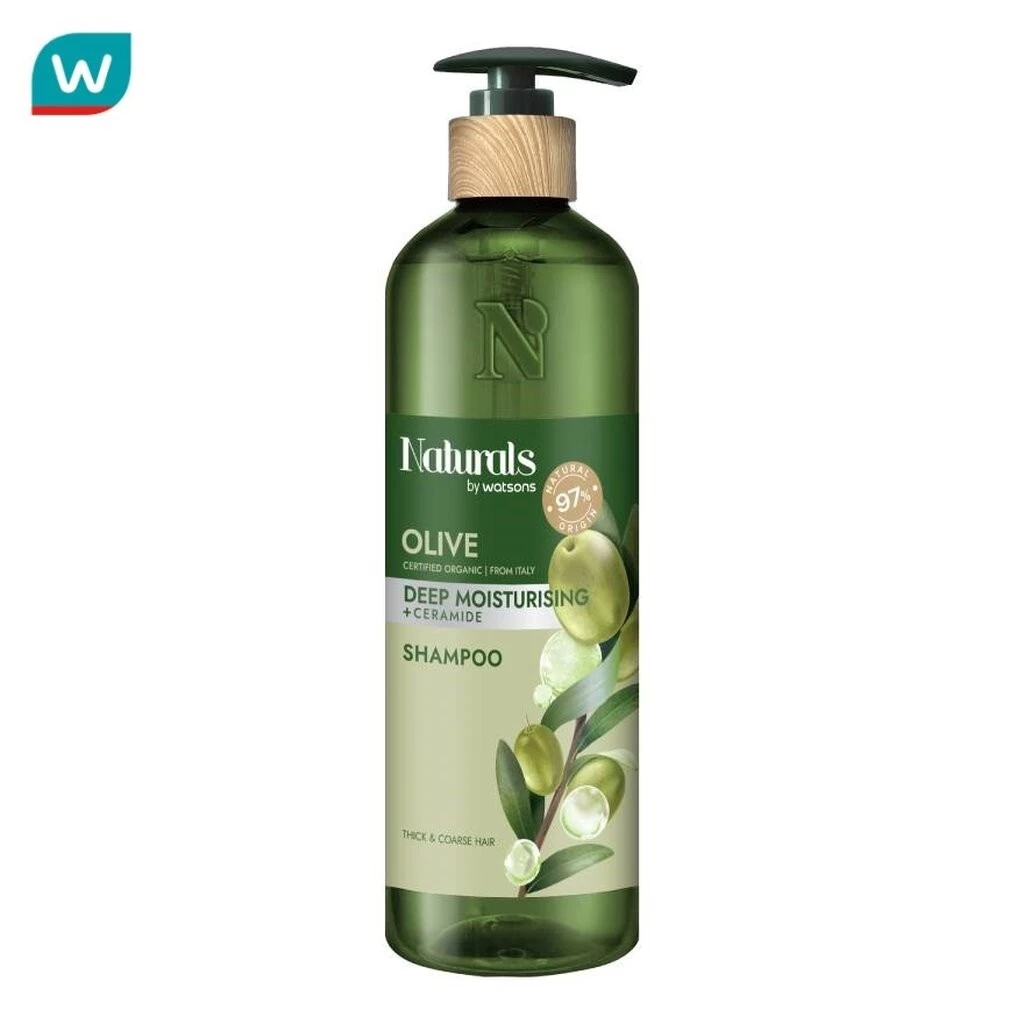 Naturals by Watsons เนเชอรัล บาย วัตสัน โอลีฟ ดีพ มอยซ์เจอไรซิ่ง แชมพู 490มล