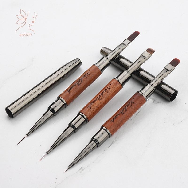 [maybeauty] ไม้จันทน์ Dual End เล็บกาวปากกา UV Gel แปรงเล็บภาพวาด Extension Gel เล็บสายแปรงเล็บเครื่องมือ {TH} - รูปที่ 2