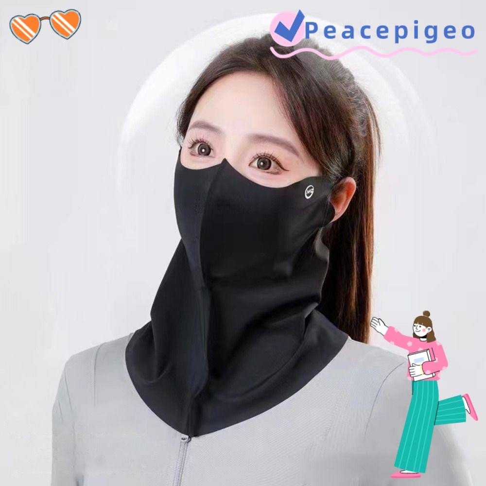 Peacepigeo Sun Protection, UPF50+ Ice Silk Anti-UV Neck Scarf, Cool Breathable Sunscree กันฝุ่นม่านบังแดด Face Outdoor