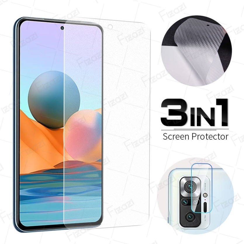 3in1 ฟิล์มด้านป้องกันลายนิ้วมือกระจกนิรภัยป้องกันหน้าจอสําหรับ Xiaomi Redmi Note 13 12 11s 10s 9s Pro 14C 13C 12C 10C 10A 9A 9C 8A 14T 13T 12T 11T Poco F6 F5 F4 F3 X5 X6 X4 X3 M6 M5 M4 M3