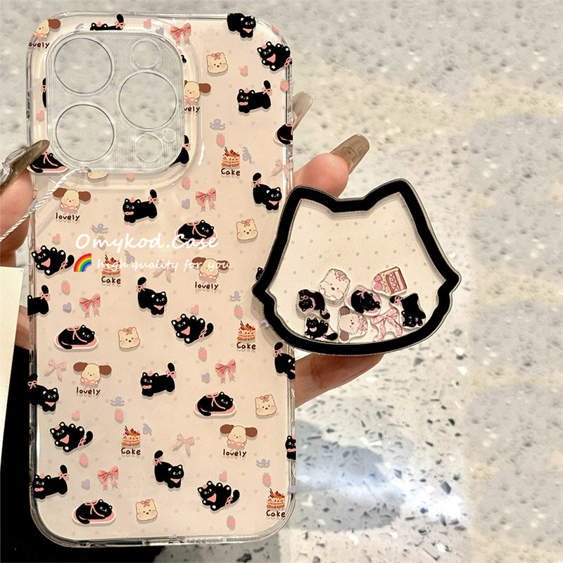 Cat AndWobbleสําหรับRedmi 13C 12C A3 A1 10C 10A 10 9C 9T 9A 9 หมายเหตุ 13 12 11s Pro 10s 10 9 8 Pro Xiaomi 11 12 13T Poco X3 เคสโทรศัพท์INS Cat ปกการ์ตูน