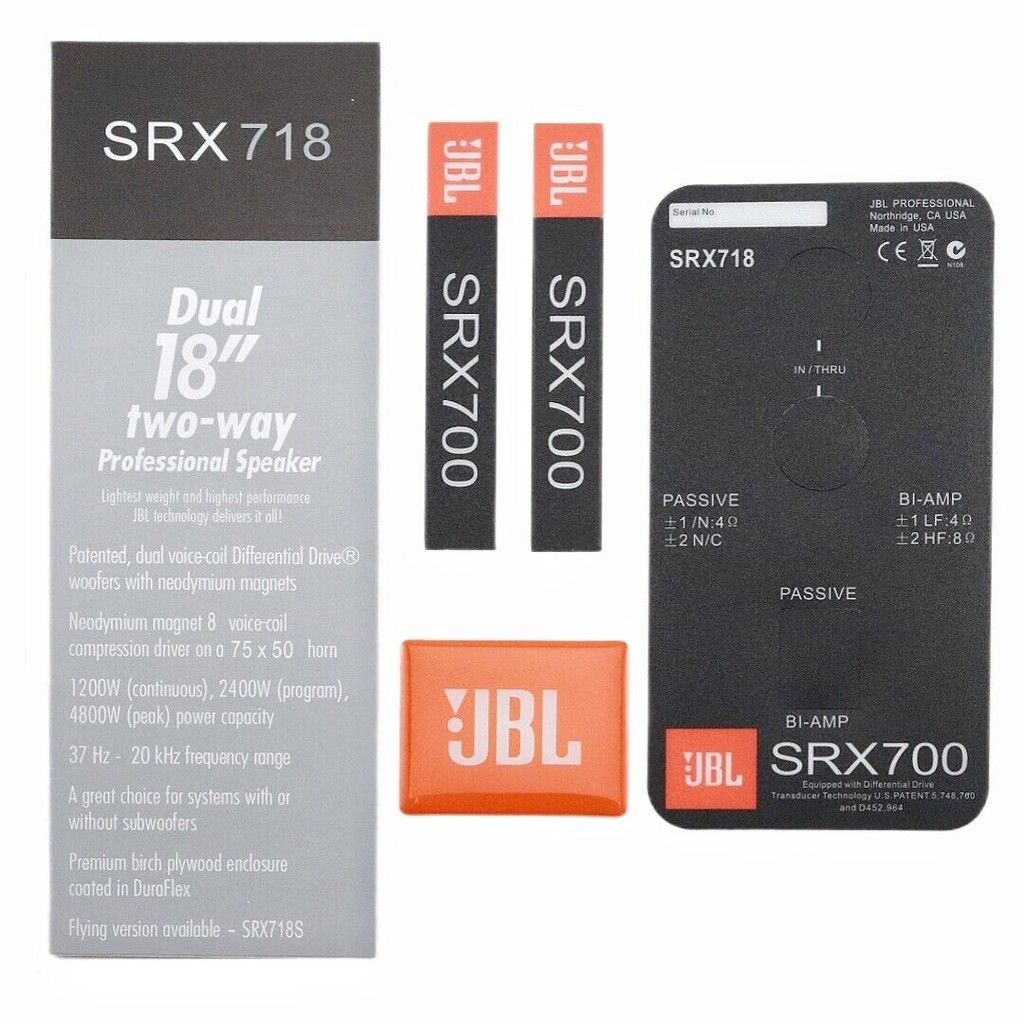 ชุด JBL SRX718 SRX700 โลโก้ป้ายเปลี่ยนชิ้นสติ๊กเกอร์พลาสติก