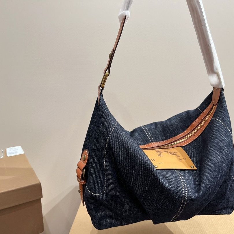 Zhonggu Underarm Bag Denim Canvas Bag Postman Large Capacity Leisure Bag