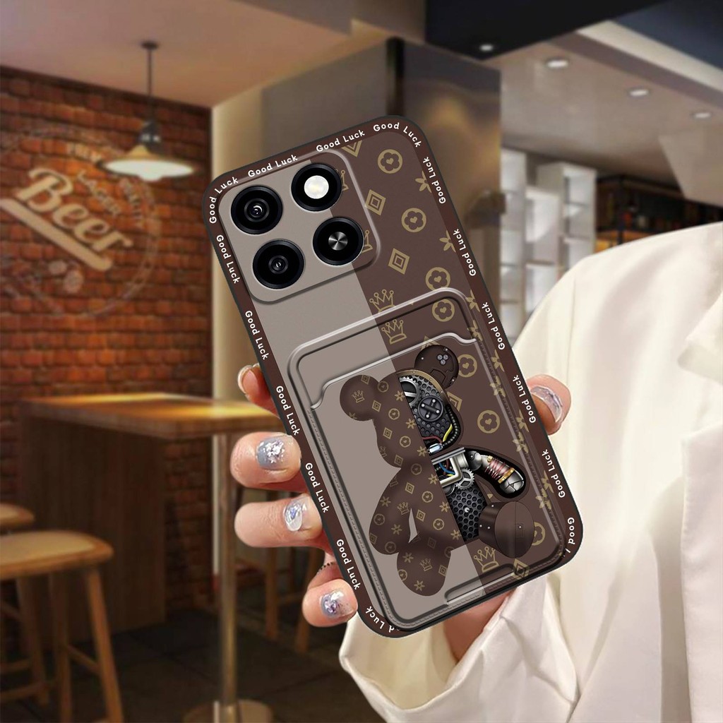 ออกแบบแฟชั่นป้องกันเคสโทรศัพท์สําหรับ ZTE Blade A35/A55 Dirt-proof ทนทานซิลิโคนน่ารักปกหลัง TPU ป้องกันฝุ่นนุ่มกรณีการ์ดแขน Graffiti การ์ตูนเต็มห่อ Anti-knock
