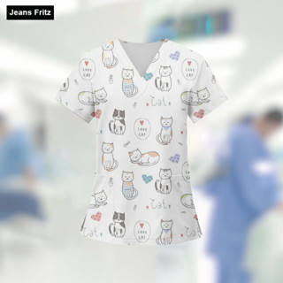 น่ารักและน่ารักลูกแมวเพนกวินพิมพ์สัตวแพทย์ล้างเสื้อผ้าผู้หญิ…