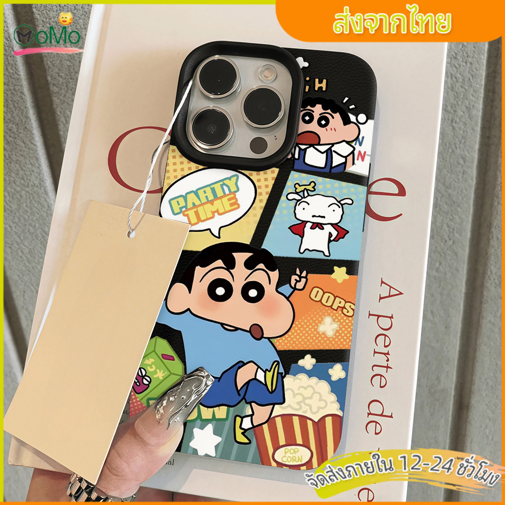 เคสชินจังกรณีไอโฟน 13 11 case Shin-shin for iPhone 15PRO 14 12 16 Pro max XS XR 7 Plus 8 Plus เคสนิ่มสีลูกกวาดเรียบง่าย