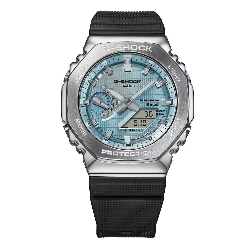 CASIO นาฬิกาข้อมือผู้ชาย รุ่น GBM-2100A-1A2DR สายเรซิน สีฟ้า
