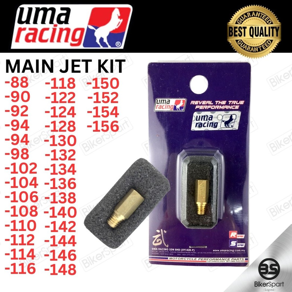 MAIN JET UMA RACING PWK PWM PJ PE28 SUDCO SIZES 88 ถึง 88 - 156