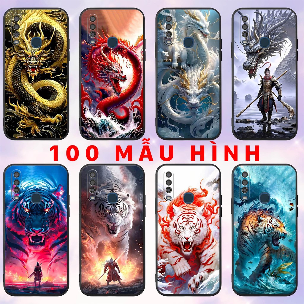 เคส Vivo y12 - y12i - y15 - y17 - u10 - y3 - y3s (2020) - พิมพ์มังกรและเสือสุดแกร่ง wukong plastic d