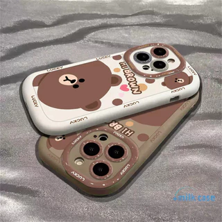 เคสไอโฟน การ์ตูนหมีสีน้ำตาล สำหรับ IPhone 11 15 16 13 12 14 Pro Max XR X XS Max 7 8 15 Plus เคส IPhone เคสไอโฟน 13 P626