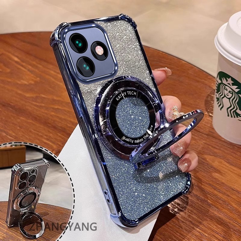 เคสสําหรับRealme c53 Softcaseซิลิโคนกันกระแทกฝาครอบชุบความงามดีไซน์ใหม่พร้อมที่วางSJSFDD06