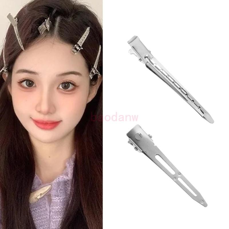 BDW ผม Duckbill คลิปกิ๊บติดผมสีเงิน Hairpin ผมน่ารัก Easy Barrettes ส่วน Hairpin สําหรับหญิง