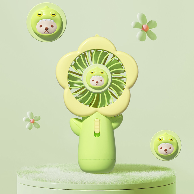 CS1365 Flower Handheld Fan - Dinosaur Teddy - Green