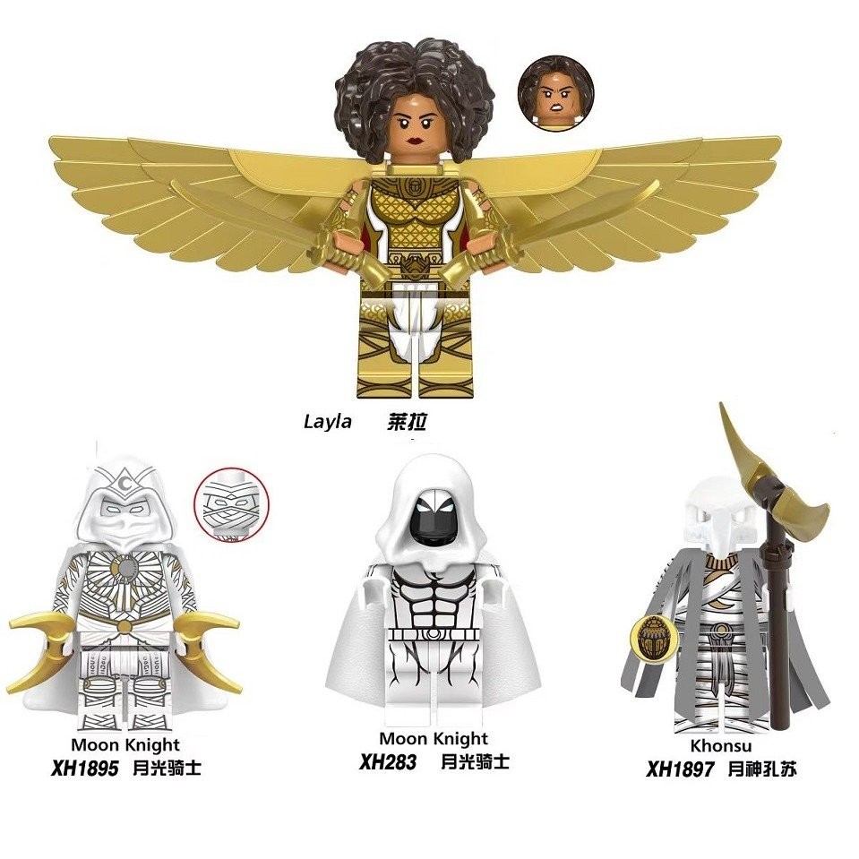 ขายดี ซีรีส์ทีวีซูเปอร์ฮีโร่ Marvel Moon Knight XH1895 ฟิกเกอร์บล็อกตัวต่อ Lyra Crescent Dart Lunari