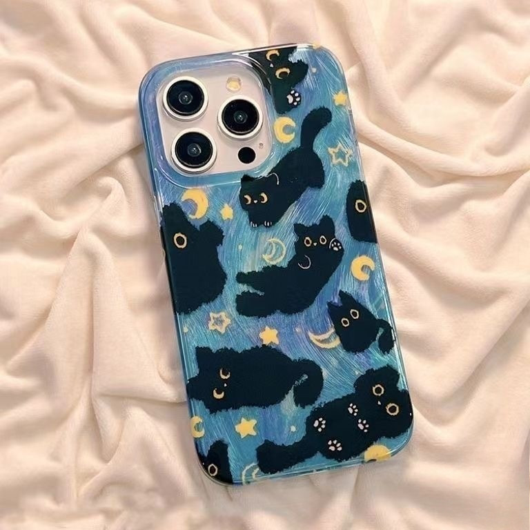 🔥SUN🔥สร้อยข้อมือแมวดำตลกน่ารักนุ่ม เคสไอโฟน11 15 16 13 12 14 Pro Max 8Plus 7Plus XR 16 11 Pro X XS MAX SE 2020 - รูปที่ 2