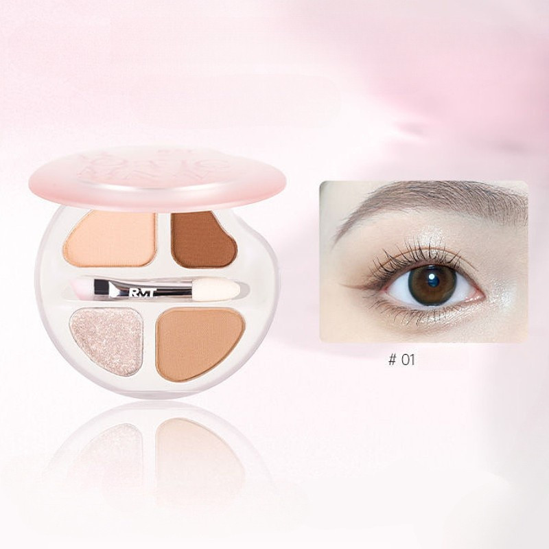 ROMANTIC BEAUTY พาเลทอายแชโดว์ พาเลทอายแชโดว์แนวนอน ❈ ✷ ❈ ❈ ❈ ❈ ❈ ❈ ❈ ❈   สี่สีสําหรับแรเงาและไฮไลท์ รายละเอียดผสมรอบดวงตา Brighten