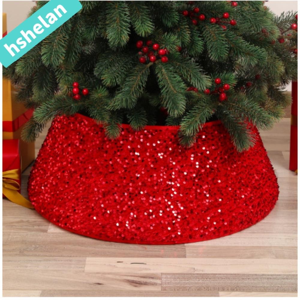 Hhshelanf6 Christmas Sequins Tree Cover Skirt, Stereoscopic Home Party Props Xmas Tree Surround Decor, Creative Jewelry Merry Christmas Year Tree Skirt