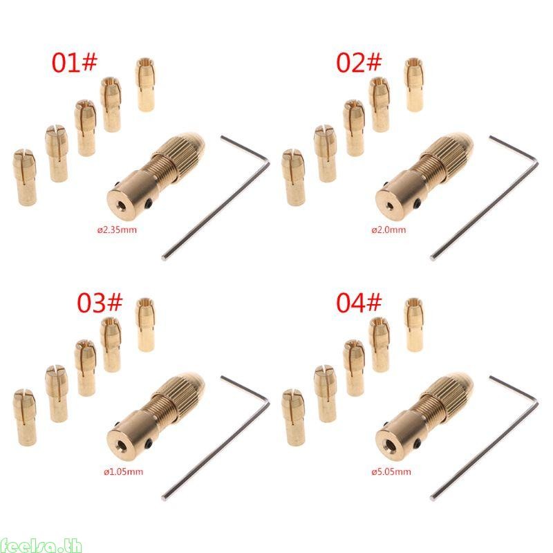 Feela 7 ชิ้นชุด 2 2 35 4 05 5 05 มม.มอเตอร์ไฟฟ้าเพลา Mini Chuck Fixture Clamp 0 5-3