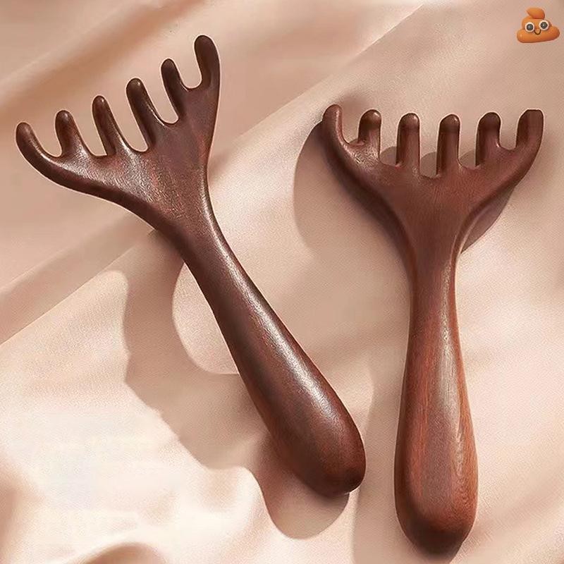 [LO] ฟันกว้างด้ามยาวหวี Meridian เครื่องมือ Back Scratcher สปามือถือ Meridian หวีนวดดูแลเส้นผม TH