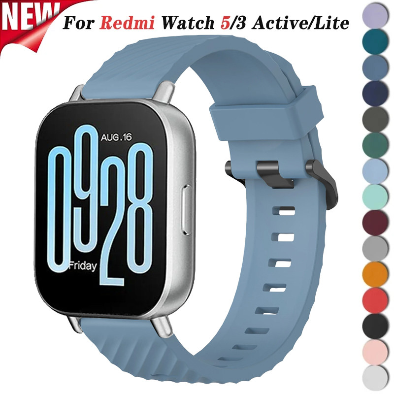 สายซิลิโคนสําหรับ Redmi Watch 5 Active 5 Lite 22mm สายรัดข้อมือกีฬาสร้อยข้อมือสําหรับ Xiaomi Redmi Watch 3 Active/Lite Watchband อุปกรณ์เสริม