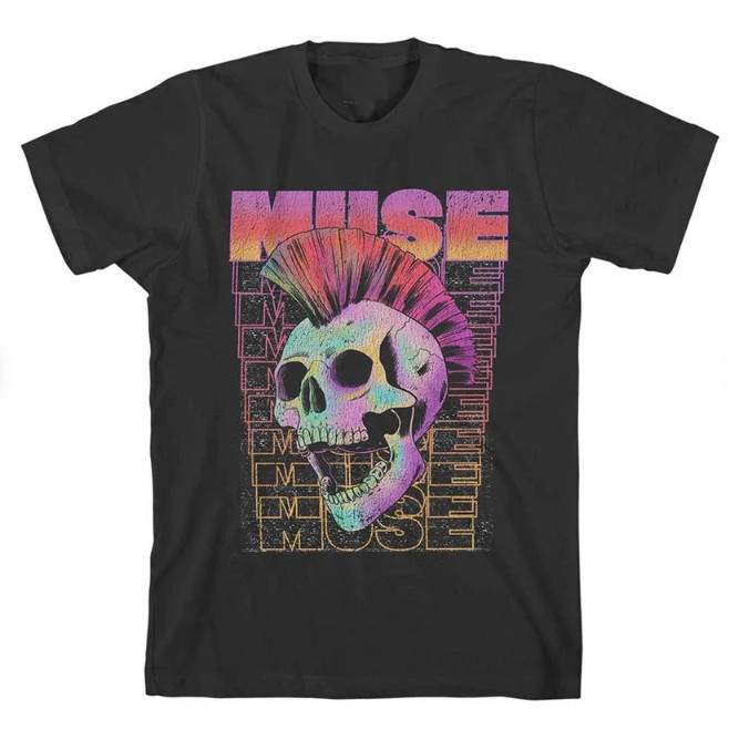 เสื้อยืด Muse - Mohawk Skull - อย่างเป็นทางการ