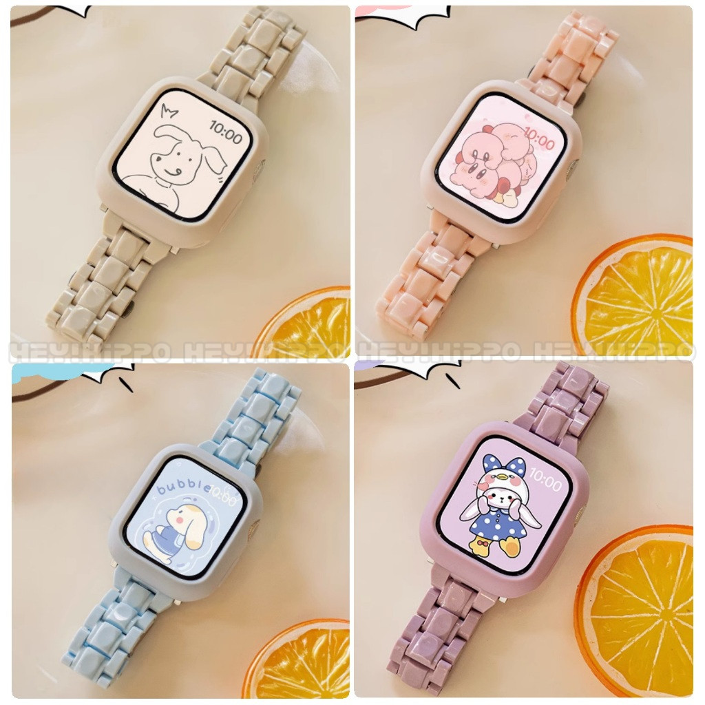 สายสีลูกกวาดเอวเล็ก+เคสป้องกันเหมาะสําหรับสมาร์ทวอทช์ซีรีส์ 10/9/8/7/6/5/กับ/4/3 ชุดสายรัดเหมาะสําหรับ ฉันดู 49/46/45/44/42/41/40/438มมเหมาะสําหรับ แอปเปิล ดู